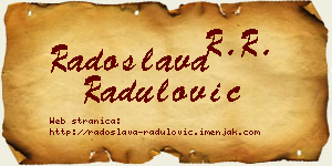 Radoslava Radulović vizit kartica